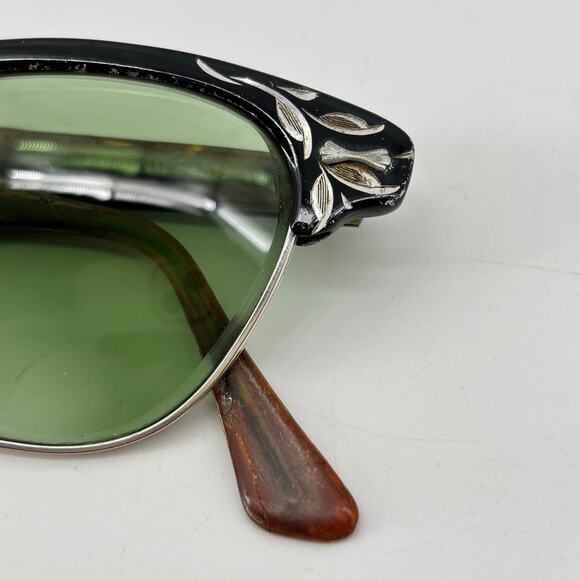 Vtg Sunglasses 50s 60s Shuron Ronsir Browline Eyeglasses Cat Eyes Etched Alumin main image 15